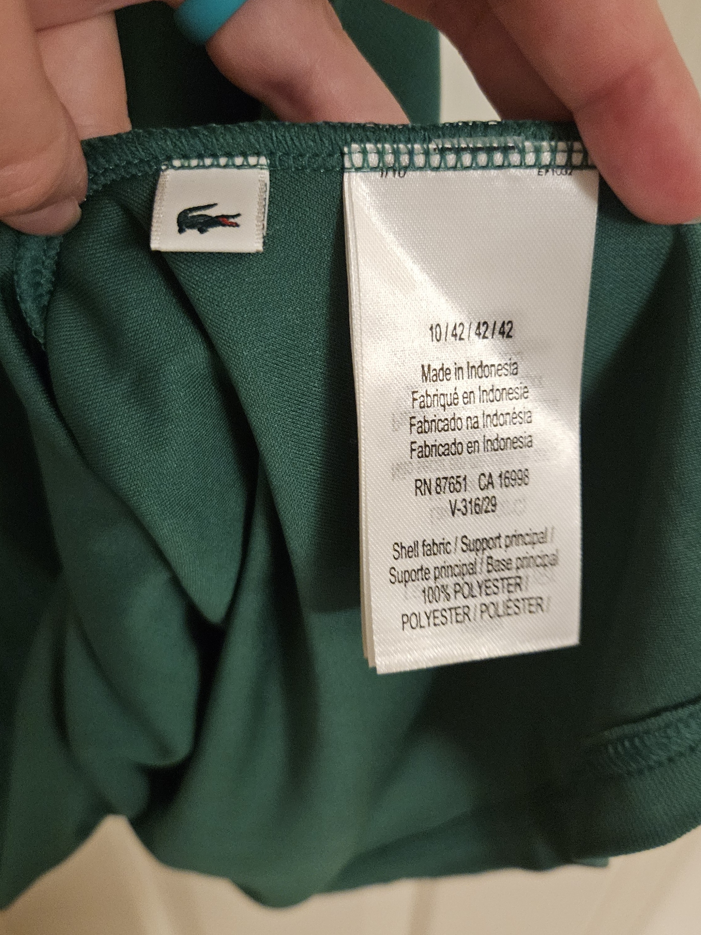 Lacoste 1/4 Zip Performance Tennis Dress 42 Nwt No Shorts — image 8 of 8